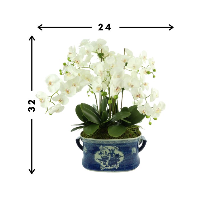 Orchid Artificial Arrangement in Black Planter 2024